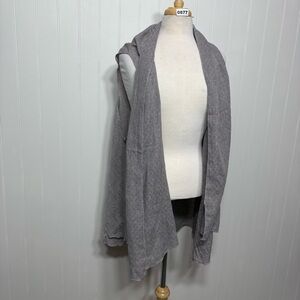 Bayberry Road Linen Open Vest Gray Lagenlook Minimalist Layering Boho One Size